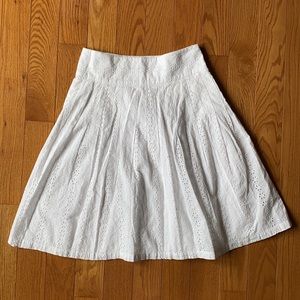 Massimo Dutti White Eyelet Aline Skirt
